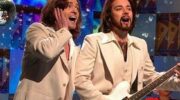 Justin Timberlake and Jimmy Fallon sing in a sketch on Saturday Night Live