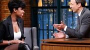 Singer and actress sits down with Meyers on Late Night