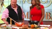 Celebrity chef Mario Batali leads a cooking segment on Wendy Williams