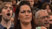 Audience members react to the Maury Show
