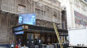 The Marquee for Frankie and Johnny being constructed