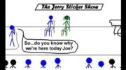 The Jerry Sticker Show cartoon mocks the Jerry Springer Show