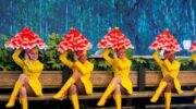 Rockettes perform their "Singing in the Rain" number during the New York Spectacular