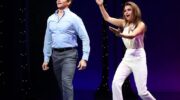Samantha Banks with costar in Pretty Woman on Broadway