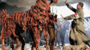 Life-size puppet horse Joey and a medic in War Horse