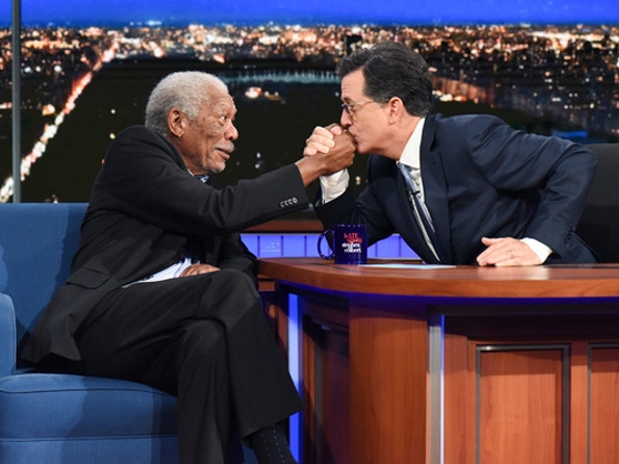 Morgan Freeman joins Stephen Colbert on The Late Show