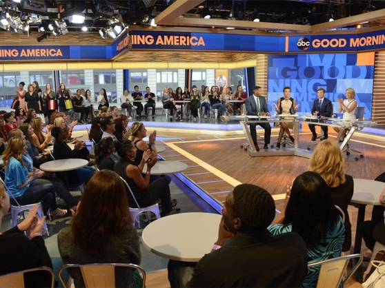 Good Morning America tapes in front of a live studio audience