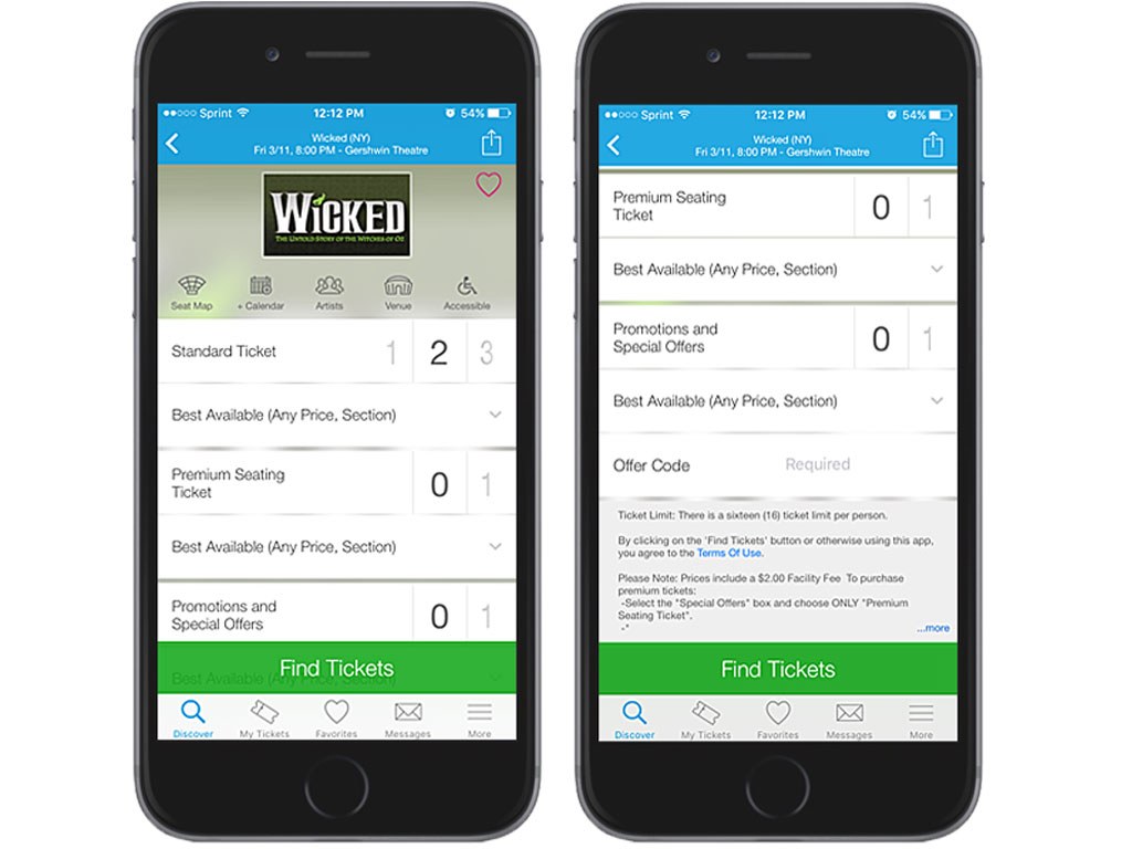 Ticketmaster on iPhone 6 Tickemaster App