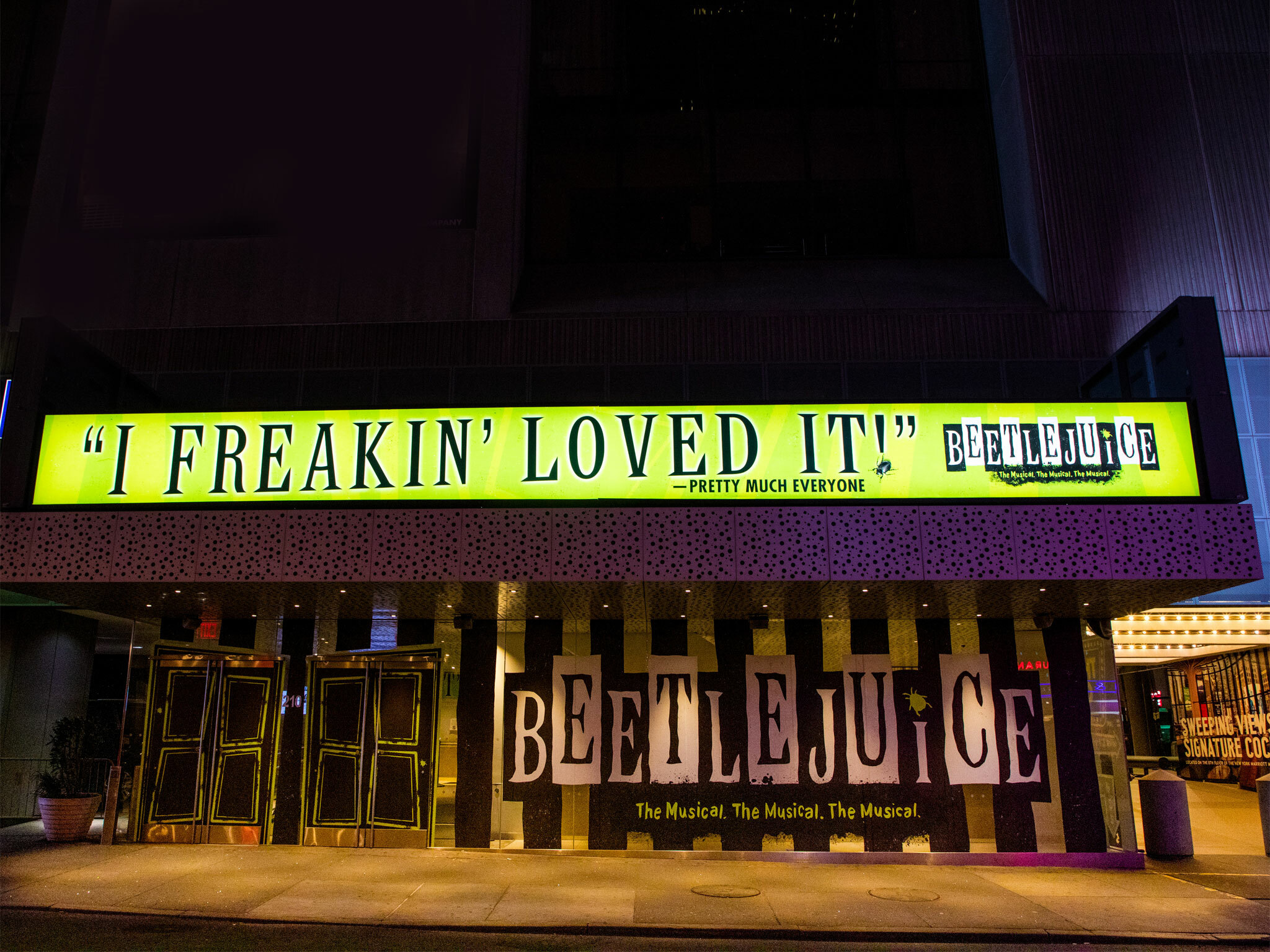 Beetlejuice Marquee at the Marquis Theatre Broadway NYC