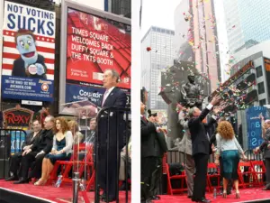 TKTS Discount Ticket Booth In Times Square Opens For Business in 2008