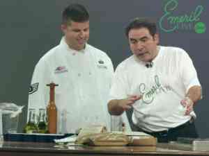 Emeril doing a cooking segment on his show
