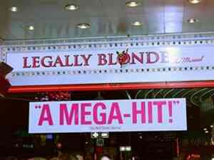 Legally Blonde marquee at the Palace Theater in NYC