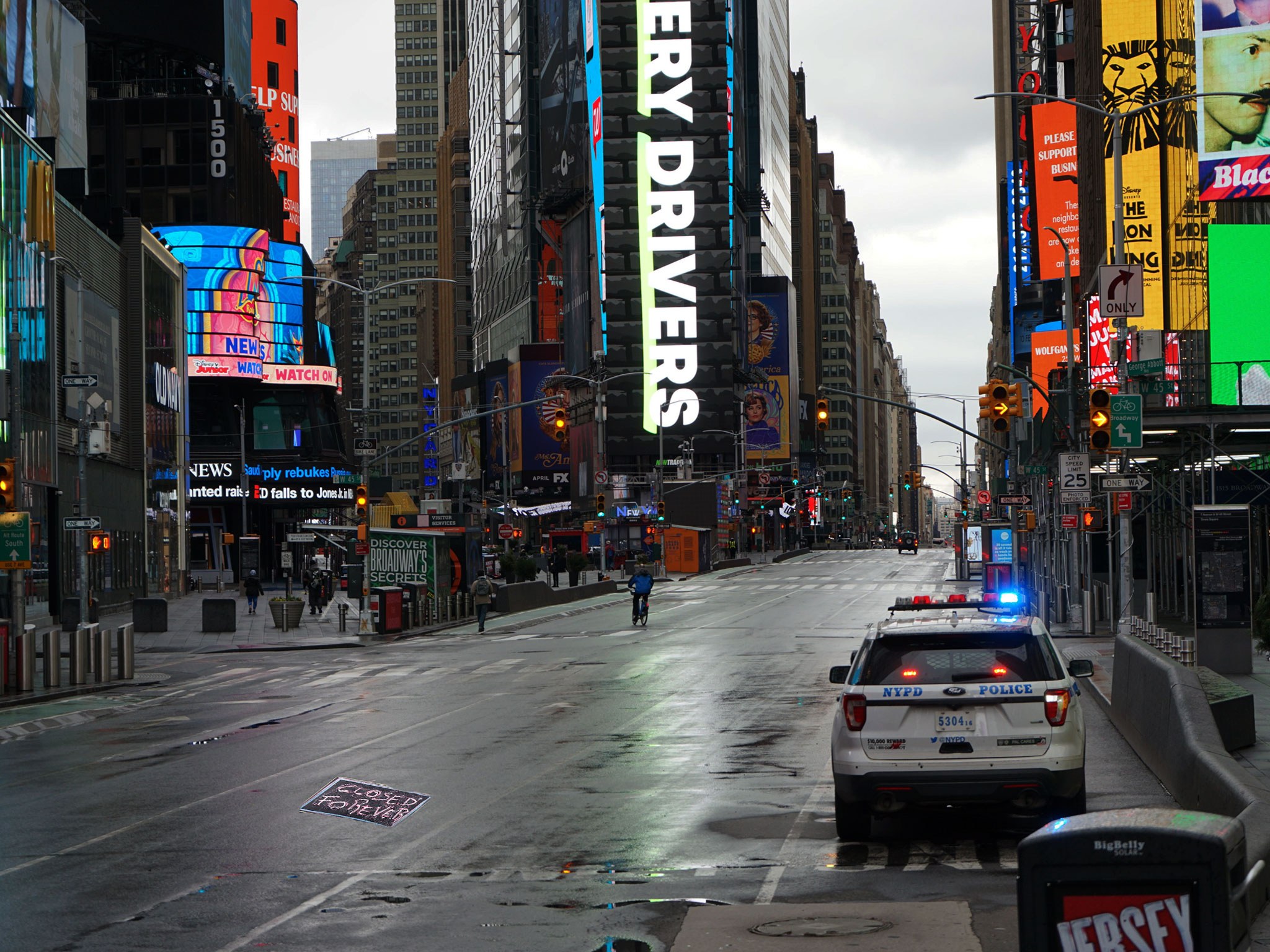 Broadway and Times Square Empty