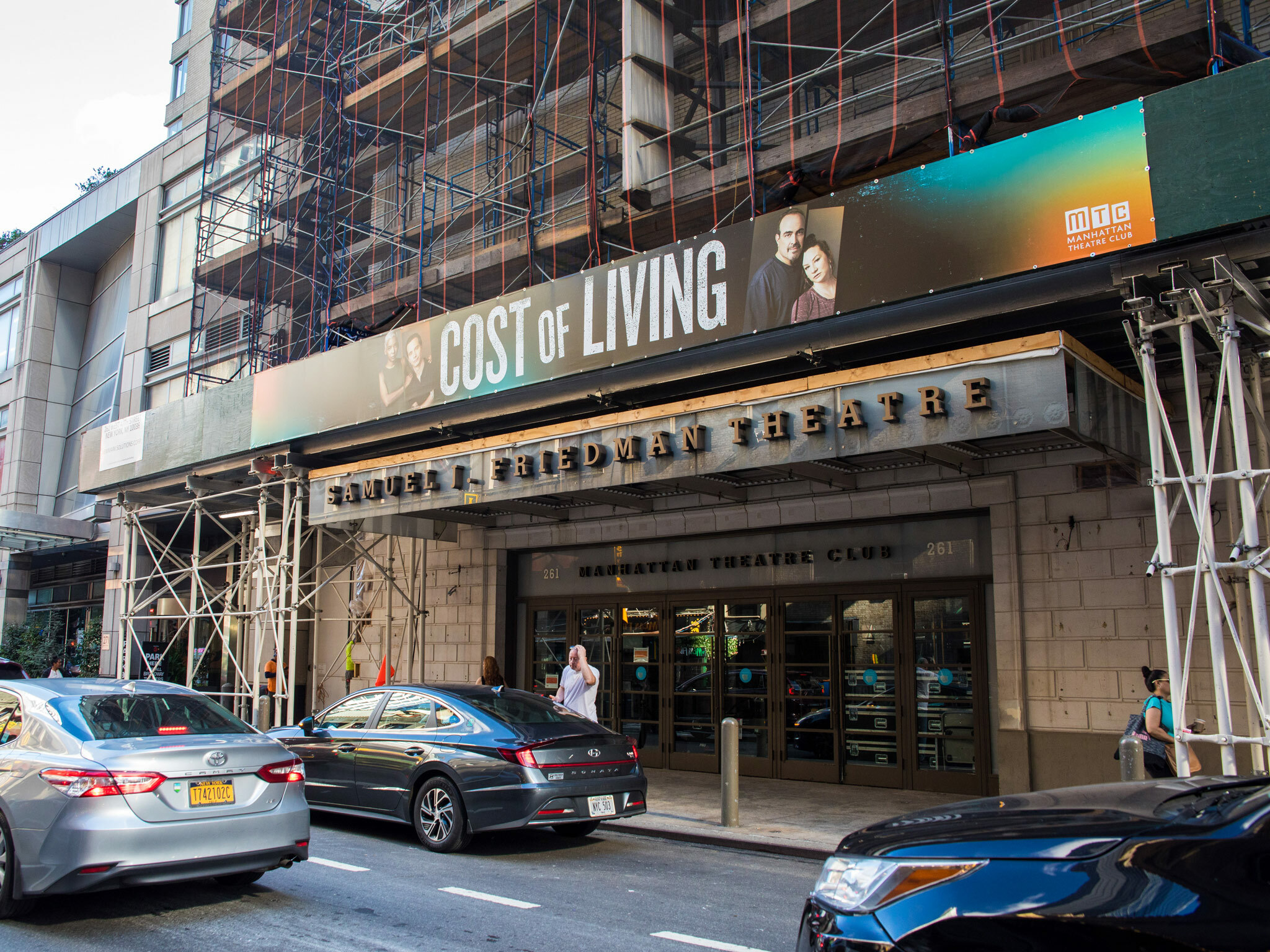 Cost Of Living Broadway Show Marquee at the Samuel J Friedman Theatre in NYC