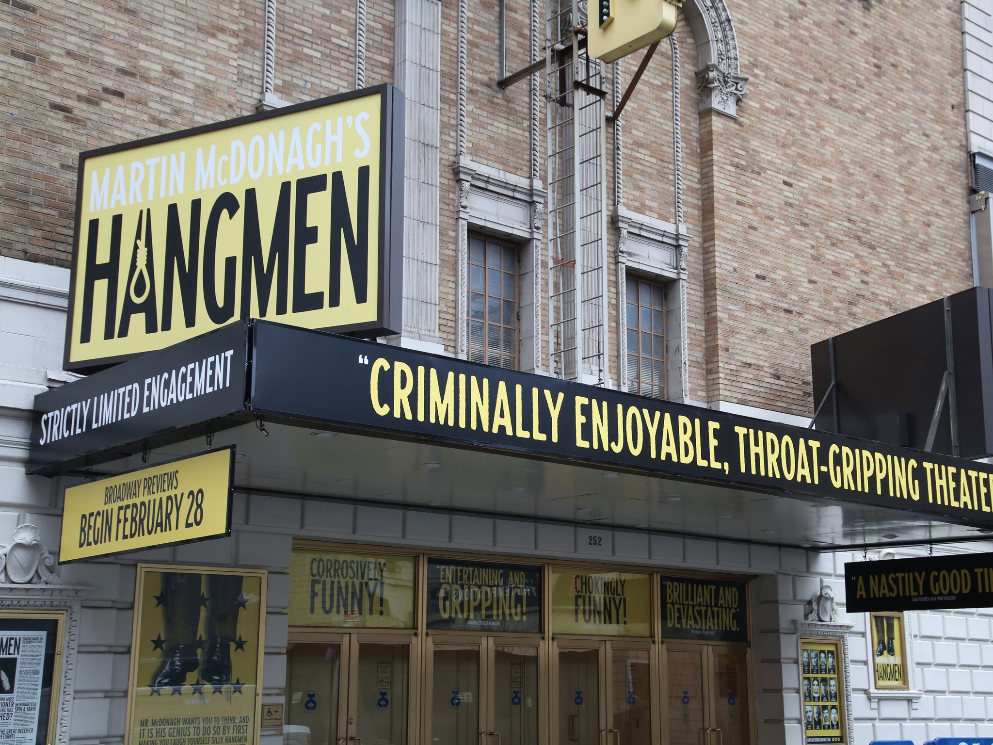 Hangmen On Broadway Golden Theatre Marquee