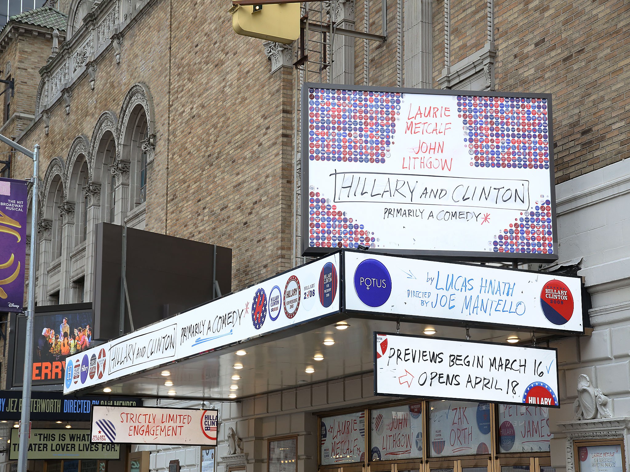 Hillary and Clinton Marquee