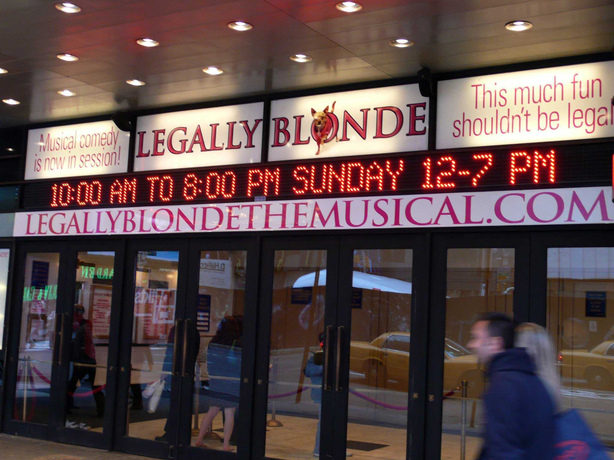 Legally Blonde Broadway Theatre Marquee
