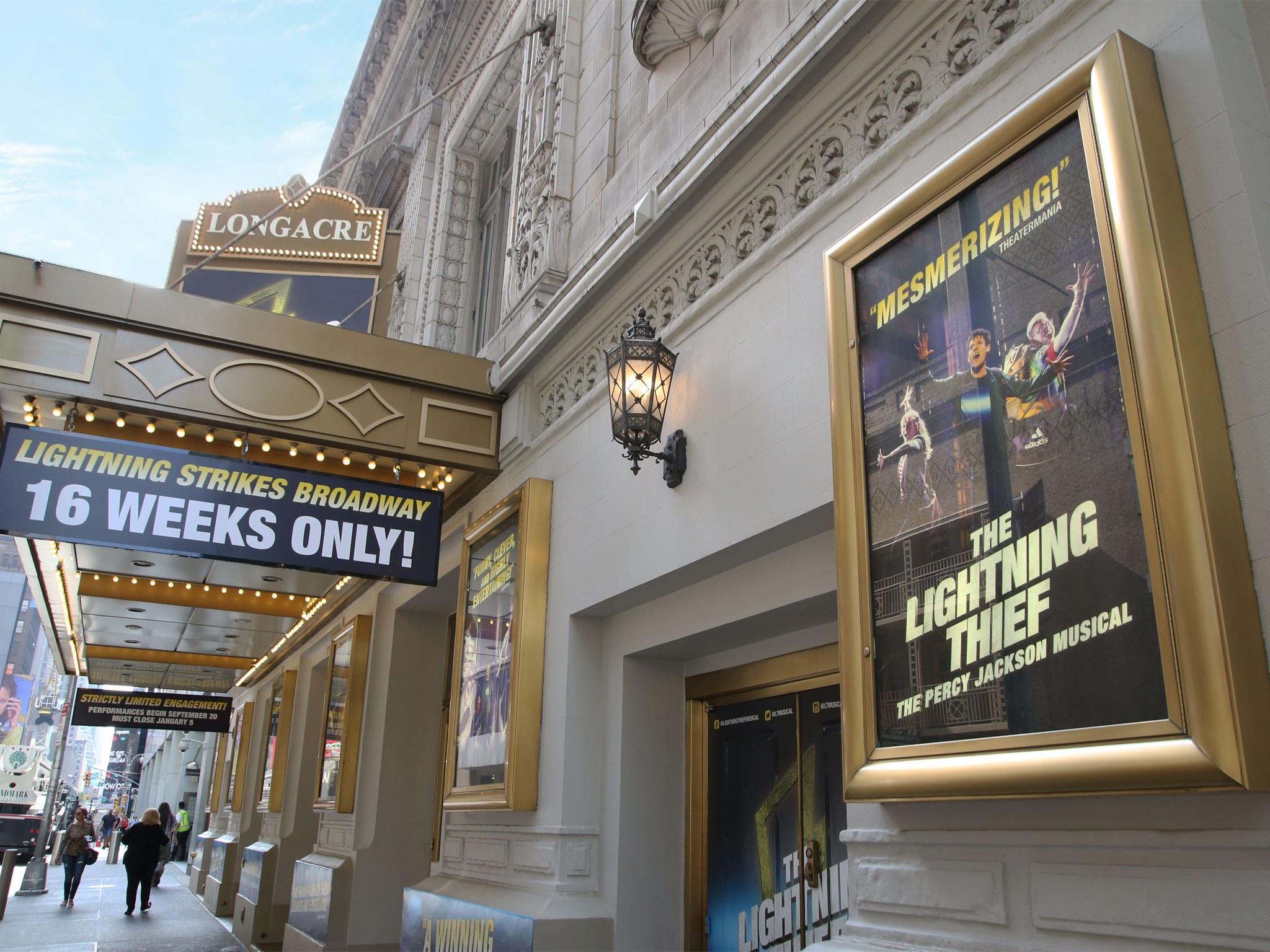 The Lightning Thief Broadway Longacre Theatre Marquee