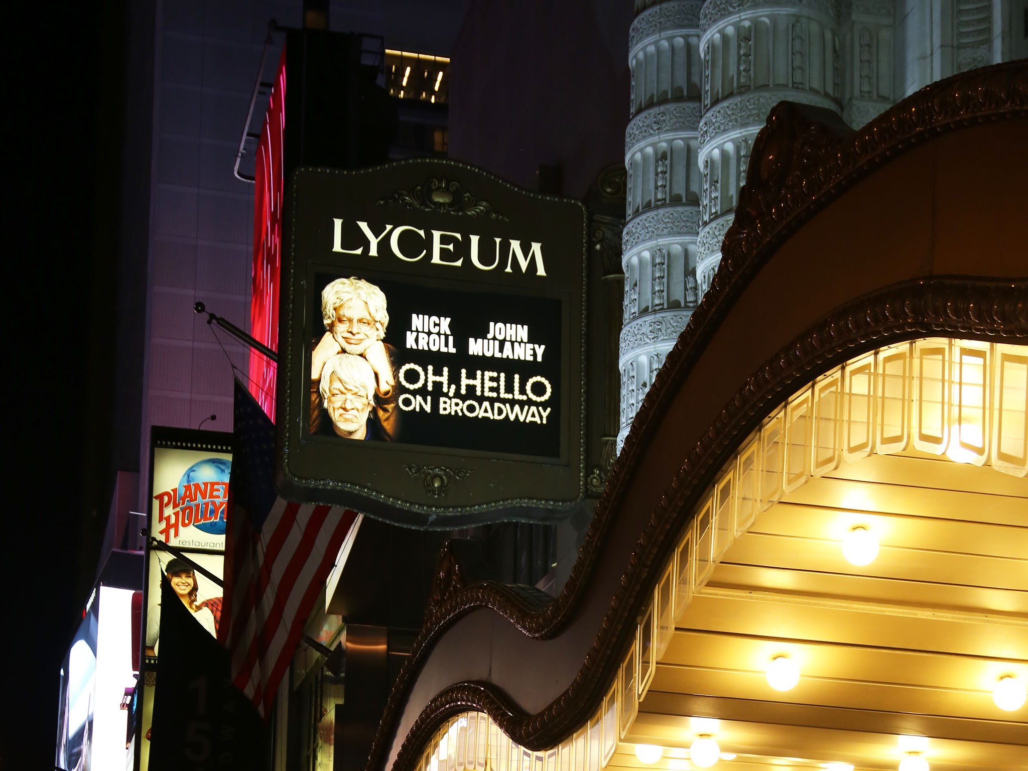 Oh, Hello on Broadway Marquee