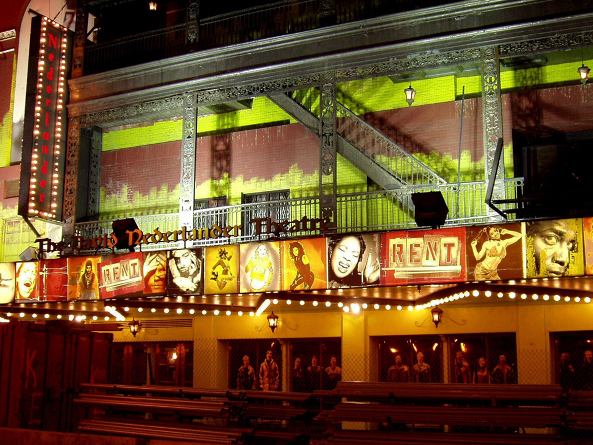 Rent on Broadway Marquee at the Nederlander Theatre