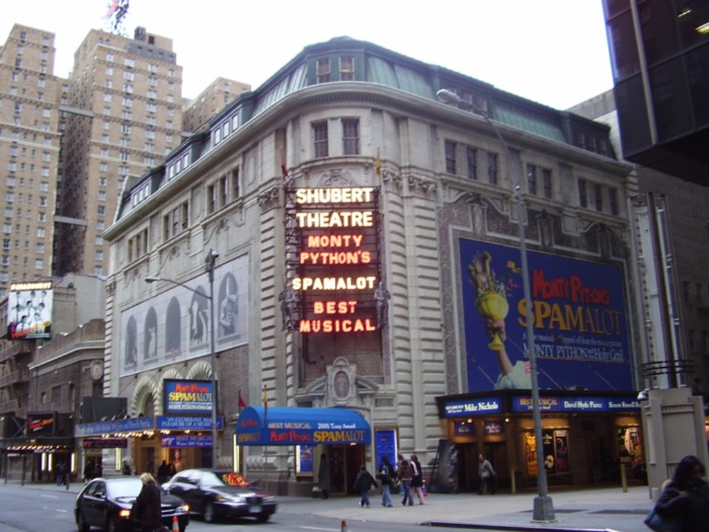 Spamalot Marquee at the Shubert Theatre in NYC