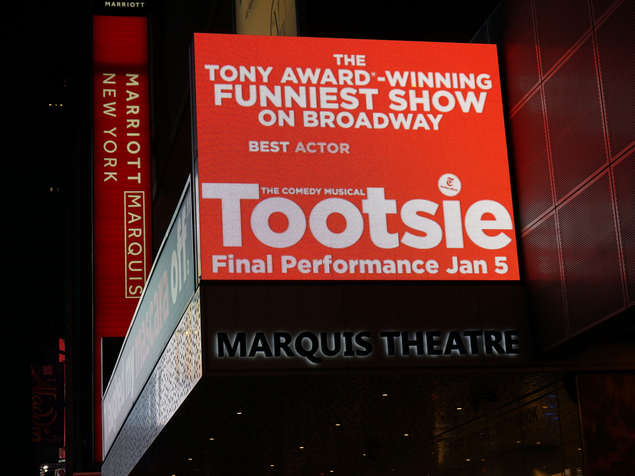 Tootsie Marquis Theatre Broadway Marquee