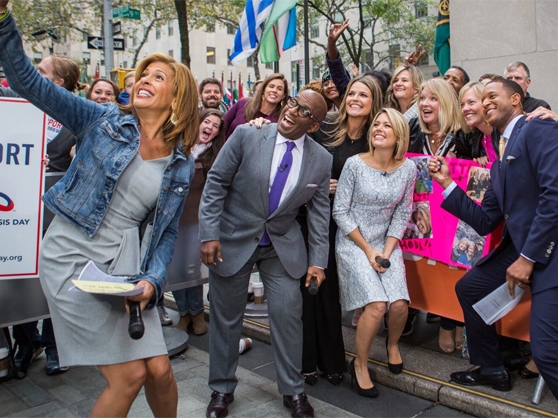 Hosts of the Today Show greet fans on the street
