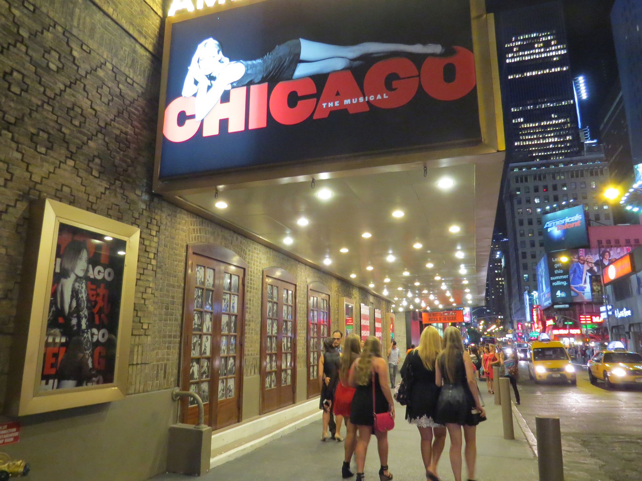 Chicago on Broadway Theatre Marquee