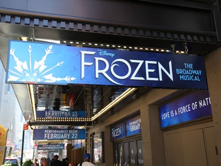 Frozen Broadway Show Marquee