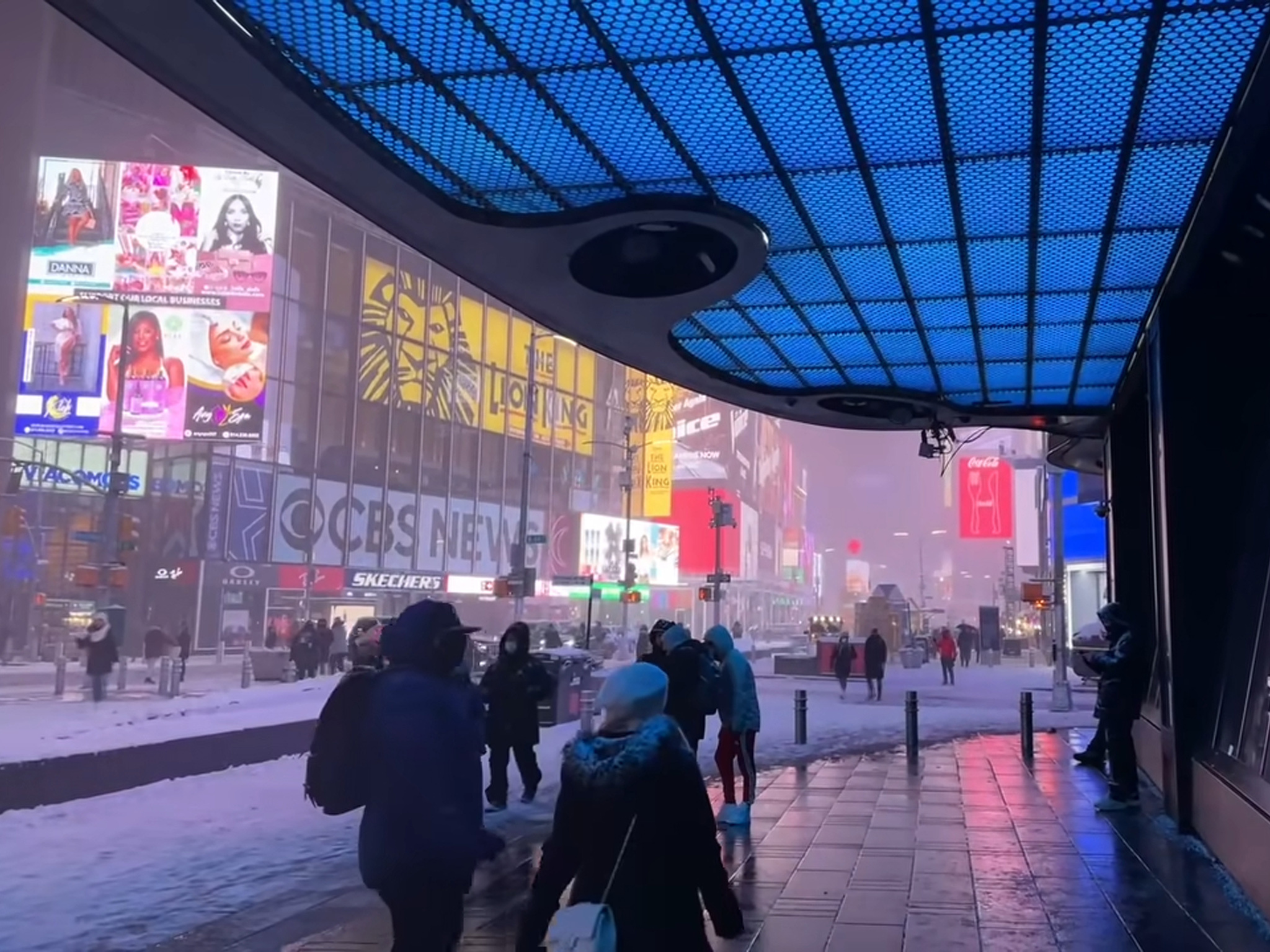 Times Square NYC in a Snow Storm