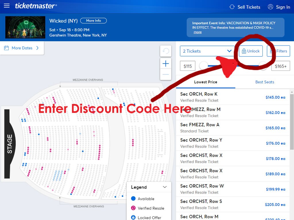 Where to Enter Ticketmaster Discount Code