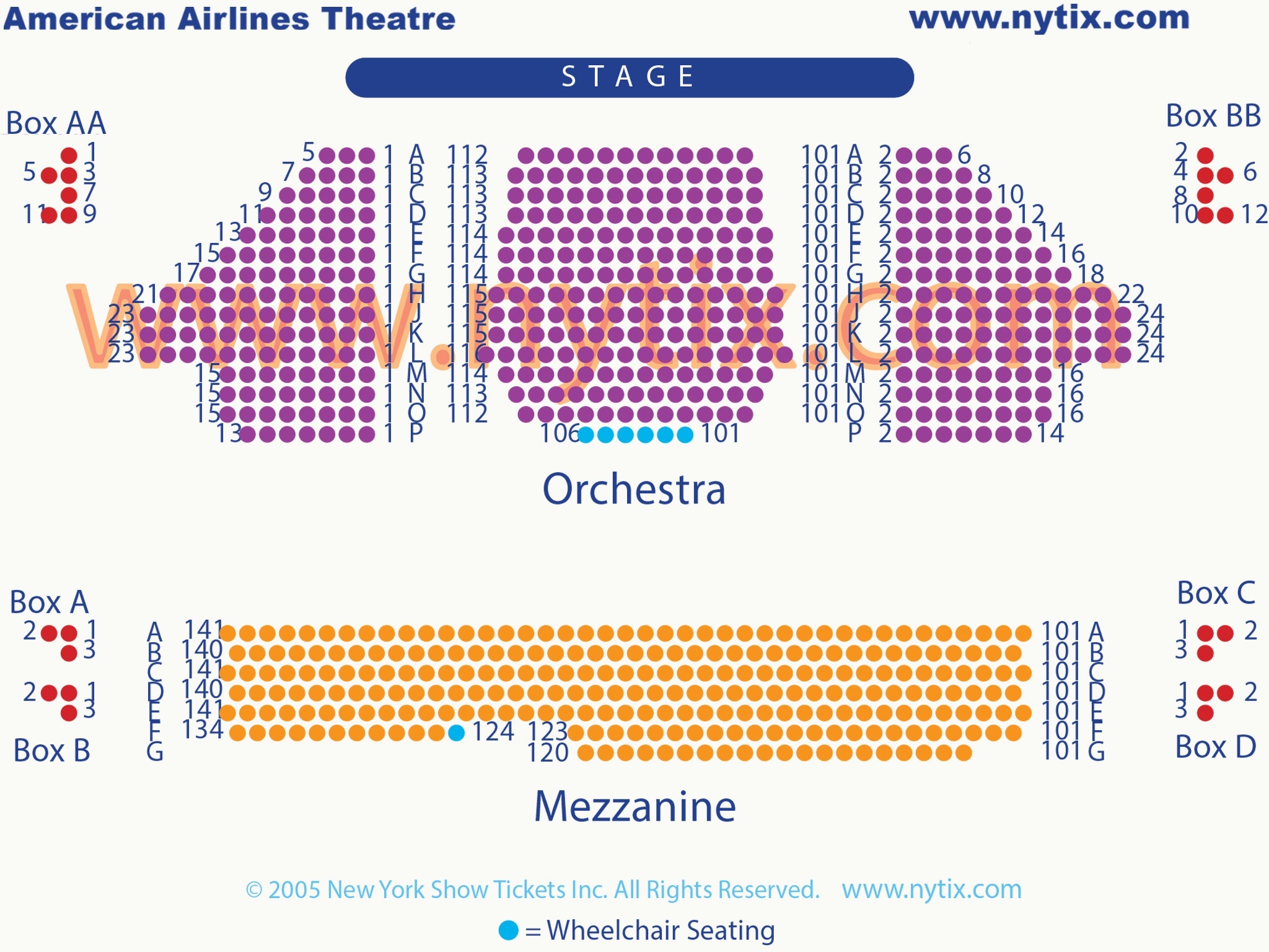 American Airlines Theatre Seating Chart