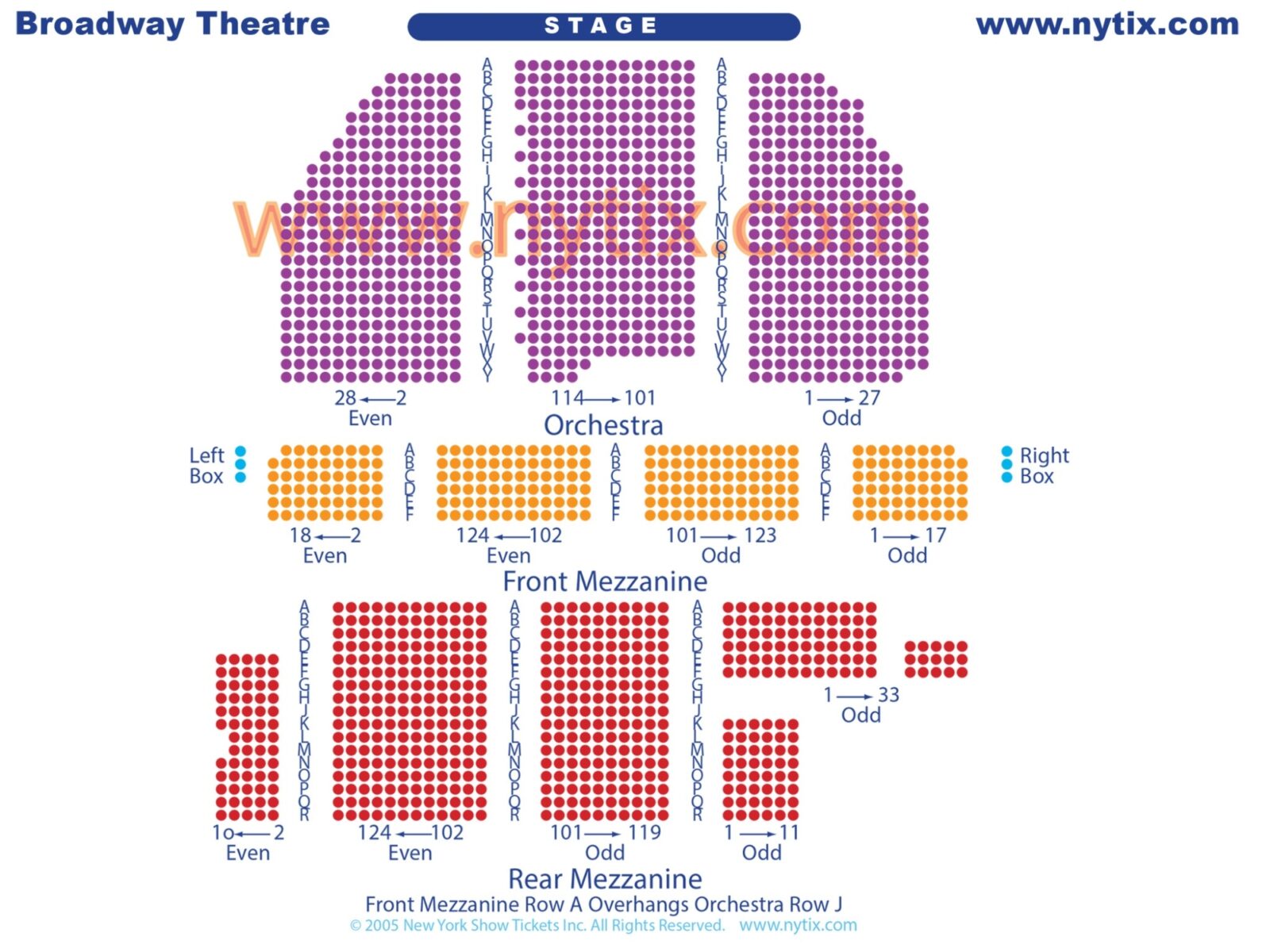 Broadway Show Seating Chart