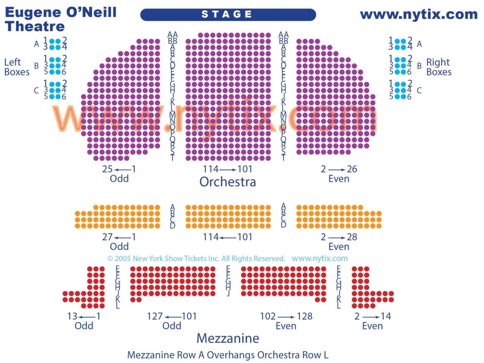 Eugene O Neill Theatre Seating Chart View