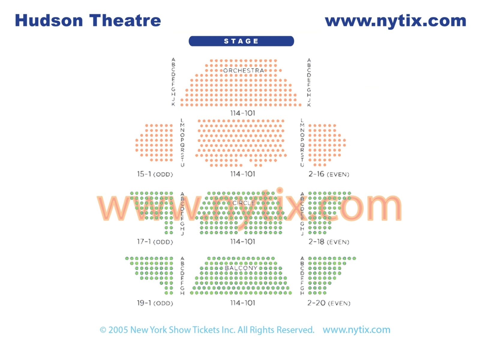 Hudson Broadway Seating Chart