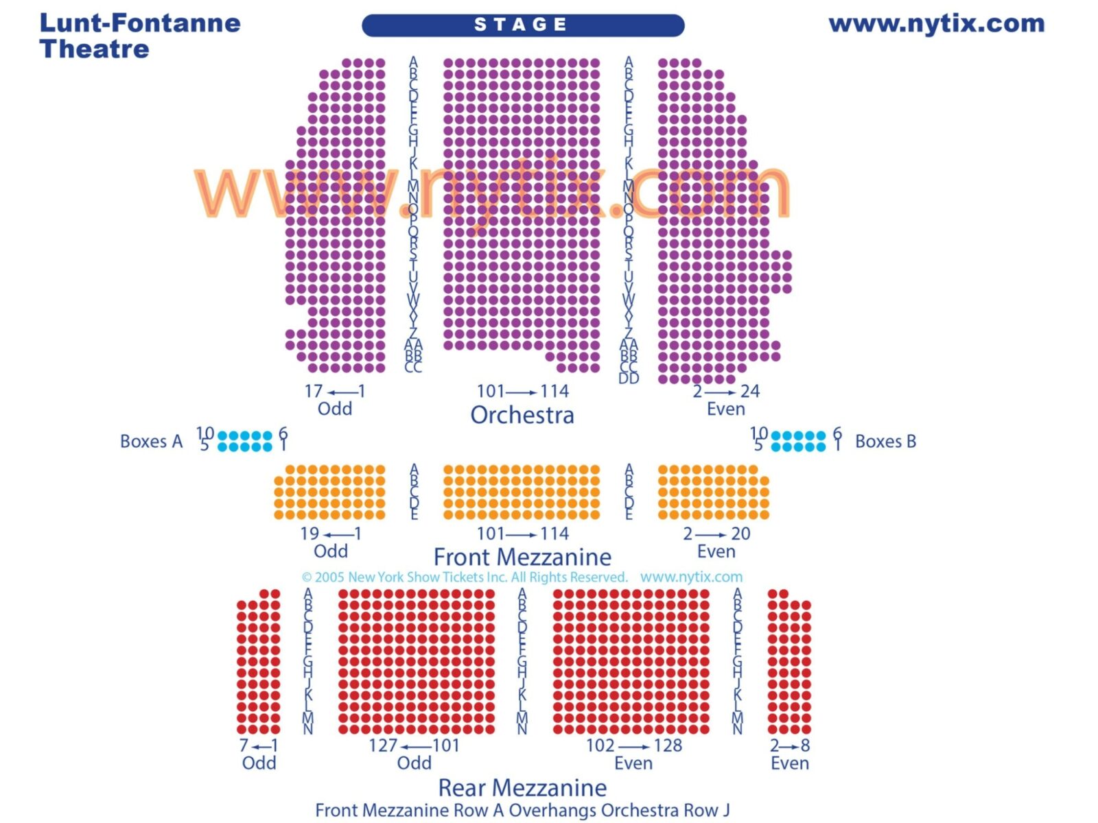 Lunt Fontanne Theatre New York Ny Seating Chart