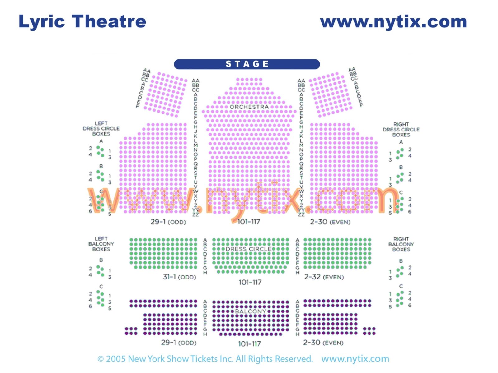 Lyric Theatre New York Ny Seating Chart