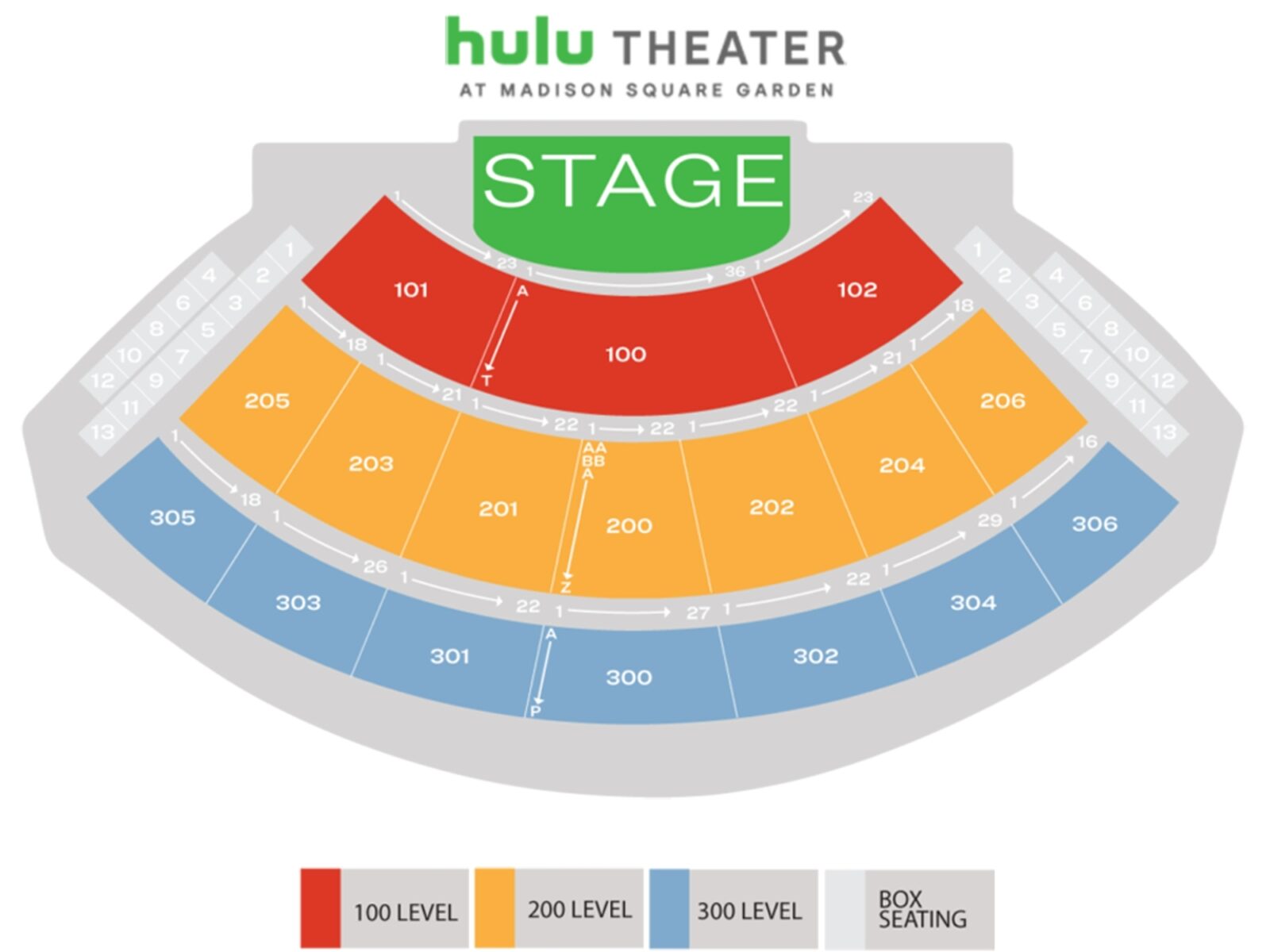 Square Garden Stage Seating Chart