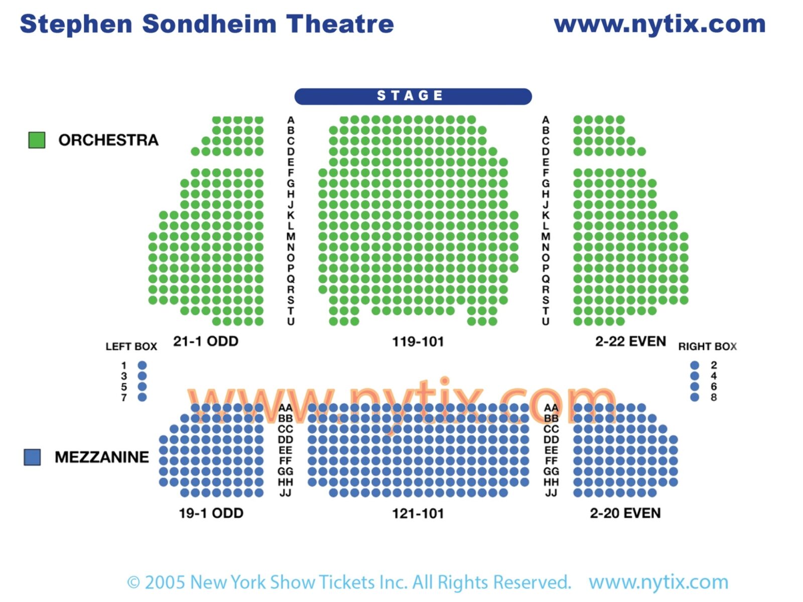 Stephen Sondheim Seating Chart