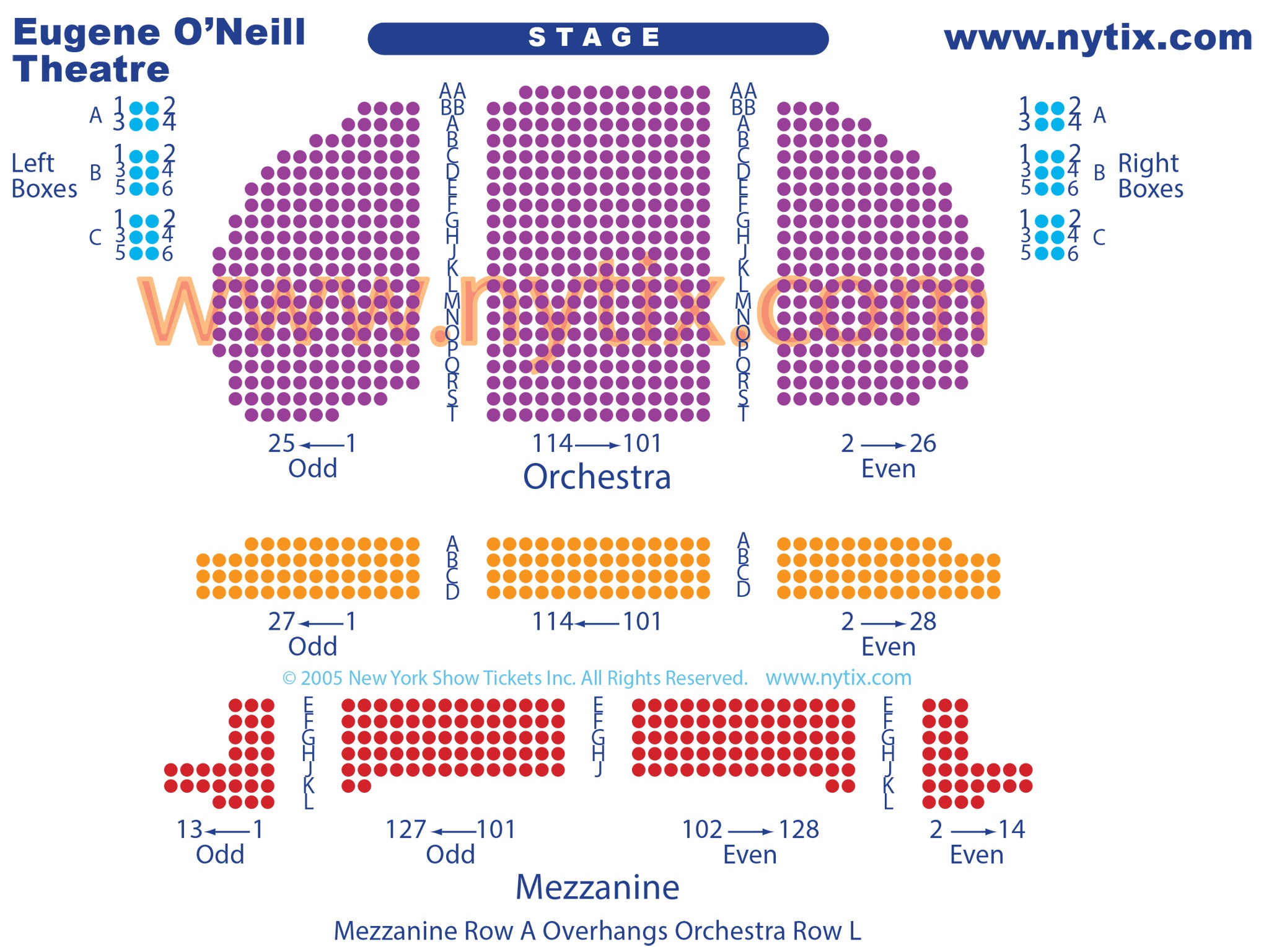 Eugene O'Neill Theatre Seating Chart
