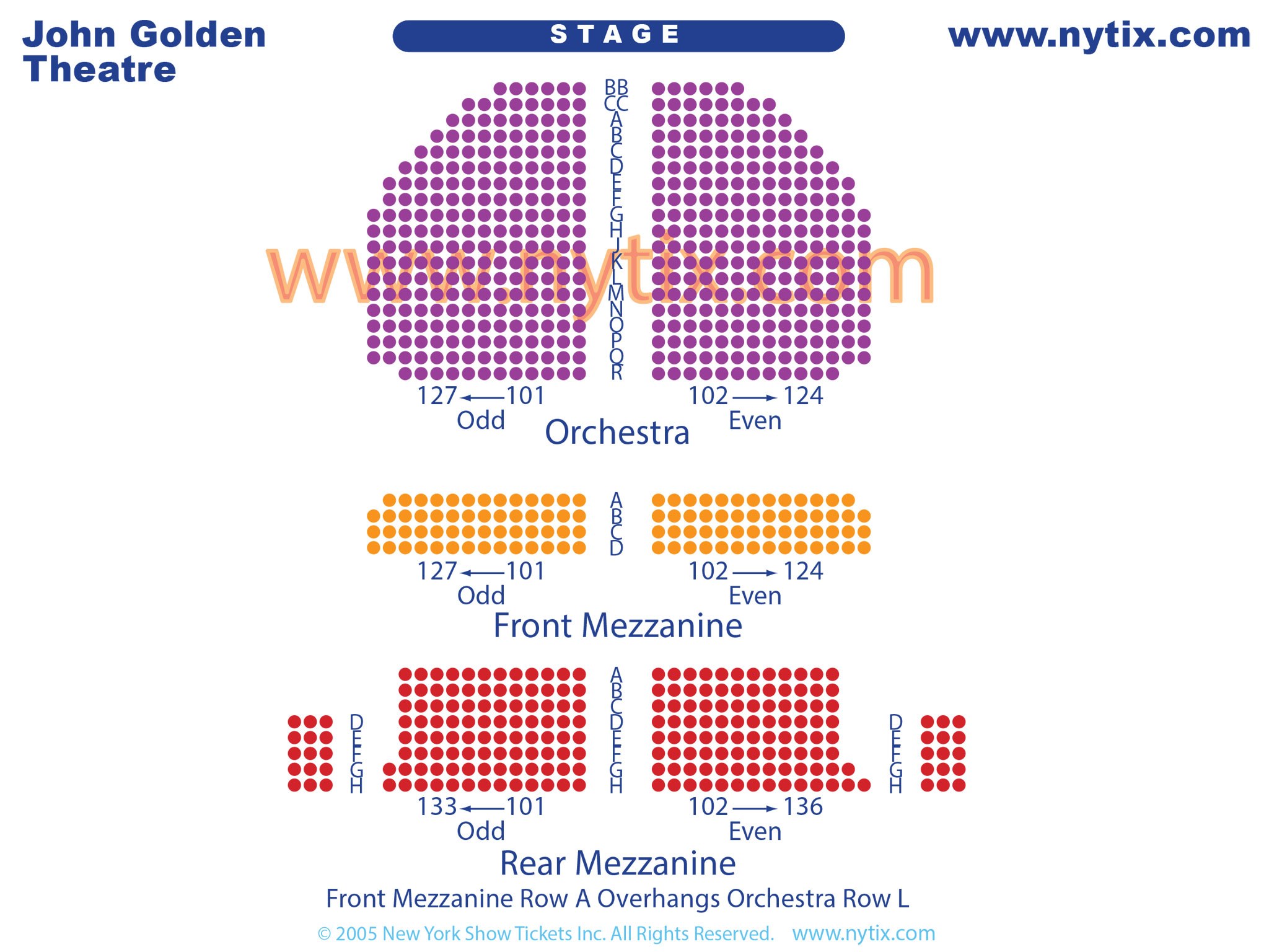 John Golden Broadway Theatre Seating Chart