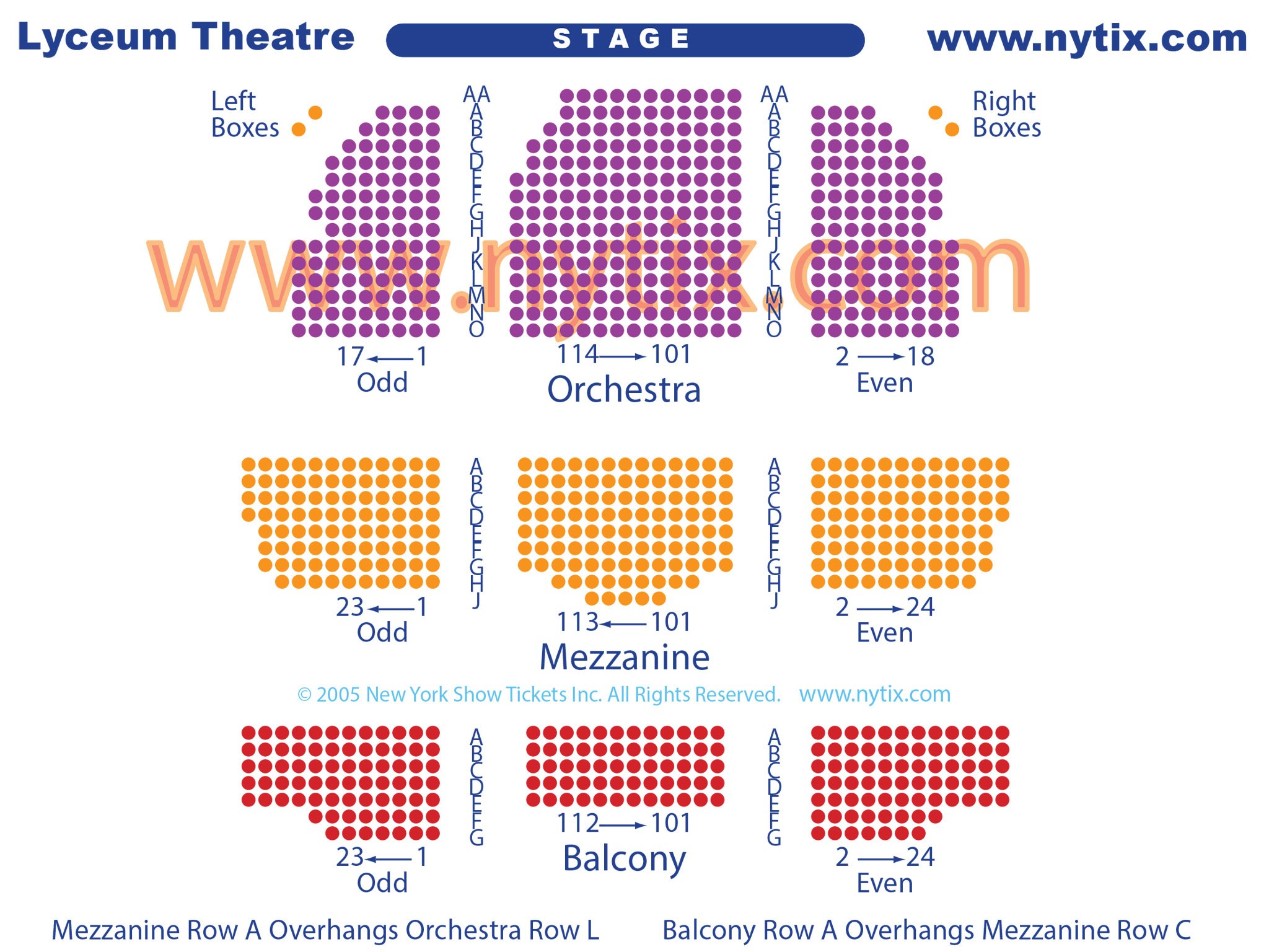Lyceum Broadway Theatre Seating Chart