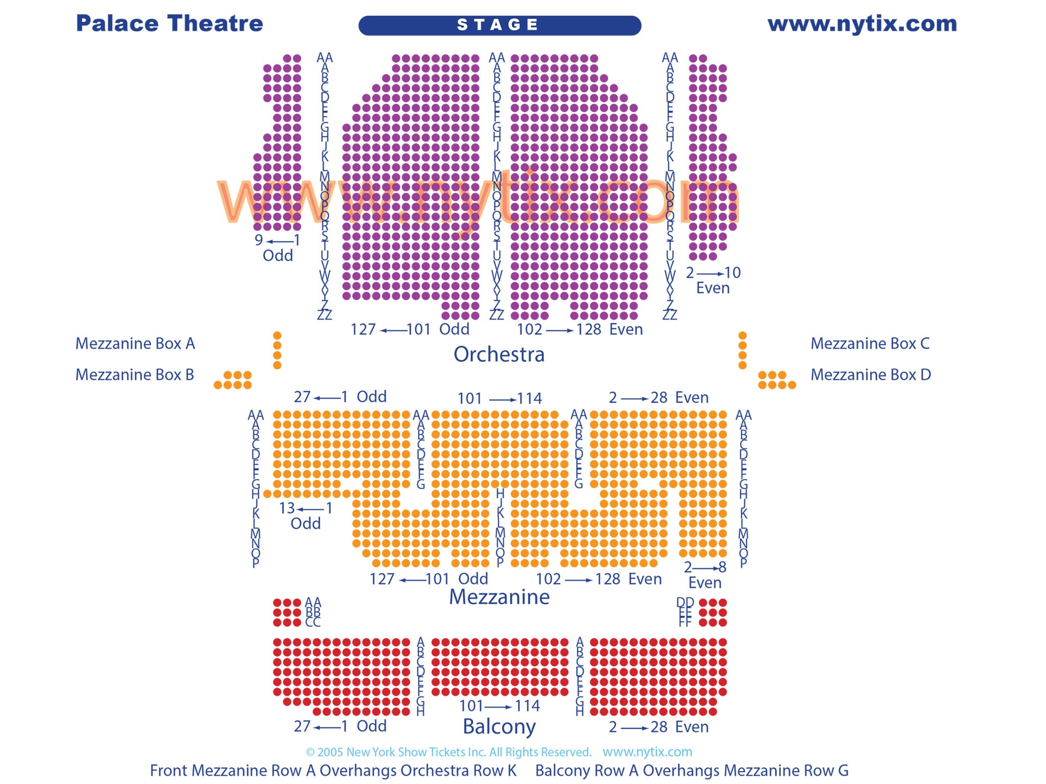 Palace Theatre Seating Chart